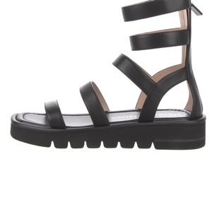 Stuart Weitzman Leather Gladiator Sandals-black